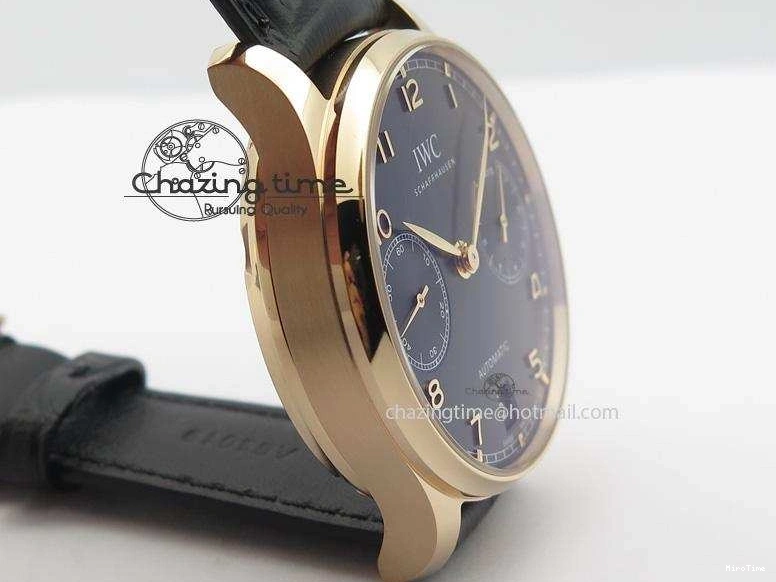 MIROTIME 0715 Portuguese Real PR RG IW5007 ZF 1:1 Best Edition Black Dial On Black Leather Strap A52010 V FreshLook 7304